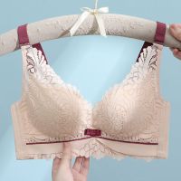 内衣女新款小胸专用聚拢无钢圈高档胸罩性感上托显大亲肤棉文胸厚 粉肤[收藏送透明肩带 保密发货] 32/70A[中厚3厘米