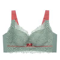 [南极人]无钢圈大码内衣女薄款大胸显小性感收副乳聚拢撞色文胸 绿色 34/75B 薄款