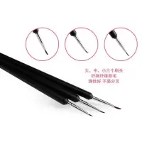 美甲工具 3支装玫瑰金电镀杆彩绘拉丝胶调色笔勾线画花拉线笔 3支装黑色拉线笔