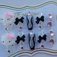 穿戴甲HelloKitty辣妹穿戴美甲千禧辣妹 y2k辣妹穿戴美甲穿戴美甲 透明底色 XS