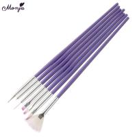 [ 7支美甲工具彩绘笔套装]指甲油点钻笔雕花笔刷 7支紫色杆美甲笔