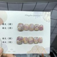 [手工穿戴甲]星空美甲贴片穿戴甲假指甲反复摘戴学生甲片成品 粉色星空甲(星空纸转印) XS