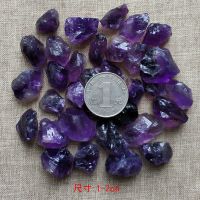 天然紫水晶碎石原石毛料裸石边角料鱼缸花盆造景石香薰疗愈能量石 紫裸1-2cm100克