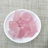 天然粉水晶原石 毛料马达加斯加粉晶芙蓉晶原石切割料装饰造景石 100克3-5厘米粉水晶角料
