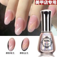 裸粉猫眼甲油胶新款持久光疗美甲店专用琉璃星空指甲油胶磁铁套装 裸粉(银光)