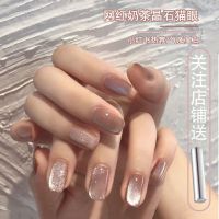 奶茶晶石猫眼甲油胶2020年新款流行色指甲油胶美甲店冰透极光专用 奶茶晶石猫眼(15ml)