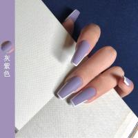 Black Pink辣Lisa get同款美甲光疗甲油胶2020年新款磨砂鸳鸯美甲 A6-12-灰紫色