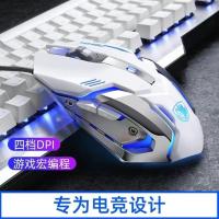 牧马人雷蛇小米电脑通用有线游戏粉色鼠标机械电竞宏女生可爱文艺 象牙白+不送鼠标垫