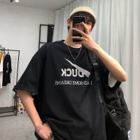 加肥加大码五分袖胖子宽松男装学生t恤韩版潮流ins短袖体恤上衣夏 [单件装]T105黑 M 建议80-100斤