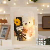 小熊公仔玩偶娃娃毛绒玩具送闺蜜生日礼物女生精致实用圣诞节礼物 白熊粉卫 30厘米熊[只有熊一个]