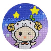 十二星座2021新款十字绣儿童学生钻石贴画带框满钻自己绣手工玩具 白羊座 30*30CM 不带挂框