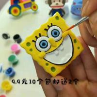 儿童手工DIY涂鸦玩具材料幼儿园创意石膏娃娃涂色白坯散装批发 10个娃娃送2条颜料两支笔