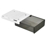 办公桌下抽屉式文具收纳盒创意免打孔粘贴学生桌下隐形收纳储物盒 透黑