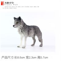 仿真狼玩具动物模型塑料大号灰狼草原狼野生动物恐狼科教儿童玩具 灰狼(幼崽-小)