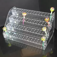 超市棒棒糖波波糖插孔架 插孔货架 波波糖架子 亚克力棒棒糖展架 2层(孔径3毫米)