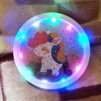 幼儿园钻石画儿童diy手工制作品材料包女孩新年礼物玩具 钻石贴画 满钻1183独角兽送防尘画框+七彩灯