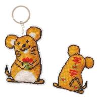 十二生肖卡通动物汽车钥匙扣十字绣鼠牛猪马兔猴马鸡龙满珠绣新款 生肖鼠