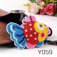 双面彩珠全珠绣平安福十字绣汽车钥匙扣挂件背包挂饰 刺绣十字绣 小金鱼[钥匙扣]