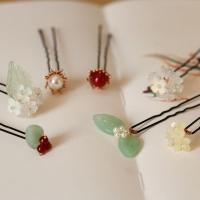 [48小时发货]折枝记原创手工古风U型发簪小花簪点缀发钗花钿汉服配饰复古夹子 两枝(请留言备注)