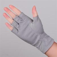 春夏防晒手套男士半指薄款钓鱼防滑开车半截手套驾驶骑行露指手套 SZ009W 灰色 M