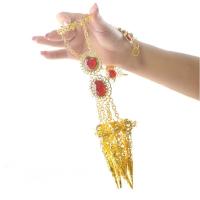 印度舞演出服新疆舞民族风舞蹈表演服首饰升级加长千手观音指甲套 金色加长版一只手上的