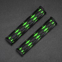 摩托车改装配件牛角手把套助力车离合防滑套把手套软胶刹车拉杆套 格纹牛角套绿色一对