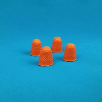 手指头套橡胶护指套耐磨加厚大颗粒防滑防烫翻书吉他弹琴防痛指套 橙色(最大号) 2只(试用/不划算)