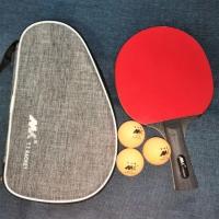 乒乓球拍三星单只送拍套学生训练两拍三球长柄短柄新手娱乐拍3星 三星升级版单只长柄