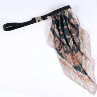 时尚丝带腰带女酷ins装饰牛仔裤布料丝巾配裙子西装简约百搭皮带 墨绿色