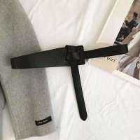 女士宽腰带大衣装饰配连衣裙子毛衣收腰时尚百搭西装腰封外搭束腰 大衣束腰带[120cm]黑色-均码