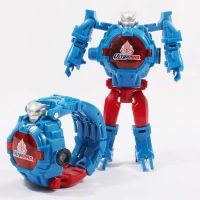 儿童变形电子手表小孩金刚玩具学生男女孩卡通创意机器人投影手表 翻盖奥特曼(变形手表 21图投影)