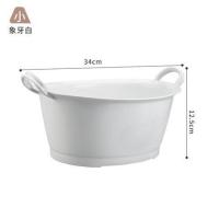 脸盆家用洗脸盆大小号婴儿盆宝宝盆宿舍洗衣盆洗脚盆洗菜盆塑料盆 象牙白小号