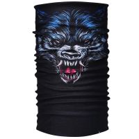 冰丝面罩魔术头巾骑行防紫外线围脖套装防晒户外钓鱼男女夏季 聚脂纤维黑暗王者(单条装)