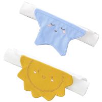 小朋友四层纱布天空系列造型款汗巾新生儿垫背巾中小童隔汗吸汗巾 太阳星星组合 S码[建议2岁以内]