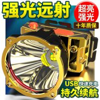 LED头灯强光远射可充电防水超亮头戴式夜钓灯矿灯户外家用手电筒 电量显示[正白色光]可充手机 10时[18000普亮款]