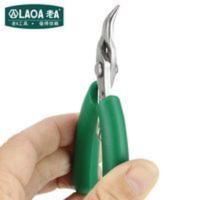 老A迷你掌心4寸有牙弯嘴钳台湾制造不锈钢小弯尖嘴钳珠宝手工钳子 不锈钢掌心弯嘴钳