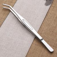 加厚特厚不锈钢茶夹金属镊子 茶夹子功夫茶具夹茶杯夹茶道零配件 22cm 珠点 (原色)