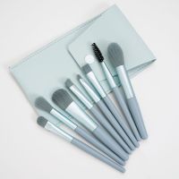 花样绿云化妆刷套装全套超软毛套刷初学者一套美妆刷子眼影刷子 雾霾蓝+V包