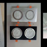 led双头射灯格栅灯嵌入式斗胆灯双孔筒灯天花长方形10x20双眼 银色2*3=6w白光开孔8*16厘米