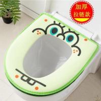 马桶垫坐垫防水家用马桶贴坐垫粘贴坐便器垫子坐便套夏季款通用 海绵宝宝拉链