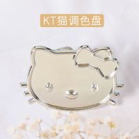 日系合金戒指调色盘美甲工具彩绘颜料调色板调色调料盘可戴手指 咚咚-KT猫(合金调色盘