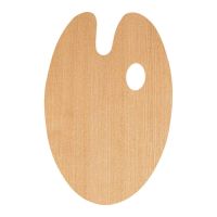 图绘通油画调色板木质调色盘椭圆形方形丙烯柳桉板奥古曼底板 椭圆20*30cm