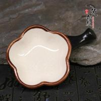 陶瓷墨碟笔舔学生用水碟水碗国画调色盘毛笔架笔搁墨盘墨池盛墨汁 白色