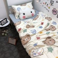 ins可爱卡通小熊熊床单四件套单人少女心被套学生宿舍床上三件套 YS新饼干熊- 1.0m三件套[儿童床用]