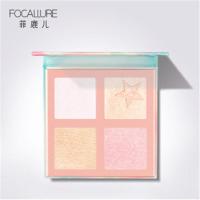 你的脸上有钻石│菲鹿儿Focallure四色高光修容盘粉饼提亮粉珠光 四色粉饼