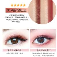 小蘑菇星空懒人双色气垫眼影盘棒防水不晕染珠光哑光渐变初学韩国 01#醉棕红尘