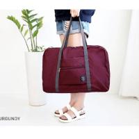 行李箱上的旅行包防水收纳袋折叠手提袋衣服整理打包袋待产包袋子 酒红色(单层薄款)二代提花包