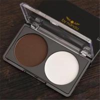 高光粉脸部提亮修容粉高光阴影瘦脸珠光双色组合鼻影粉侧影暗影粉 棕色+高光白