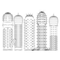 持久男用加长加粗延时穿戴锁精狼牙震动套情趣夫妻调情成人性用品 狼牙水晶5套装 +高档润滑油