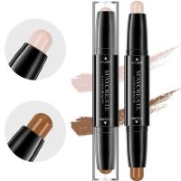修容棒双头高光阴影高光卧蚕笔瘦脸立体提亮鼻侧影防水防脱妆 102#(自然色+咖啡色) 黑色包装